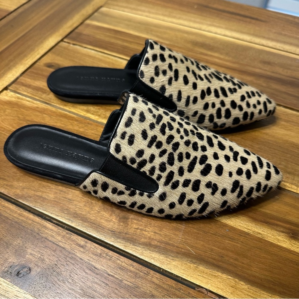 New! Jenni Kayne Pony Hair Mule - Spotted Leopard Cheetah Animal Print - Size 37 - Picture 8 of 15